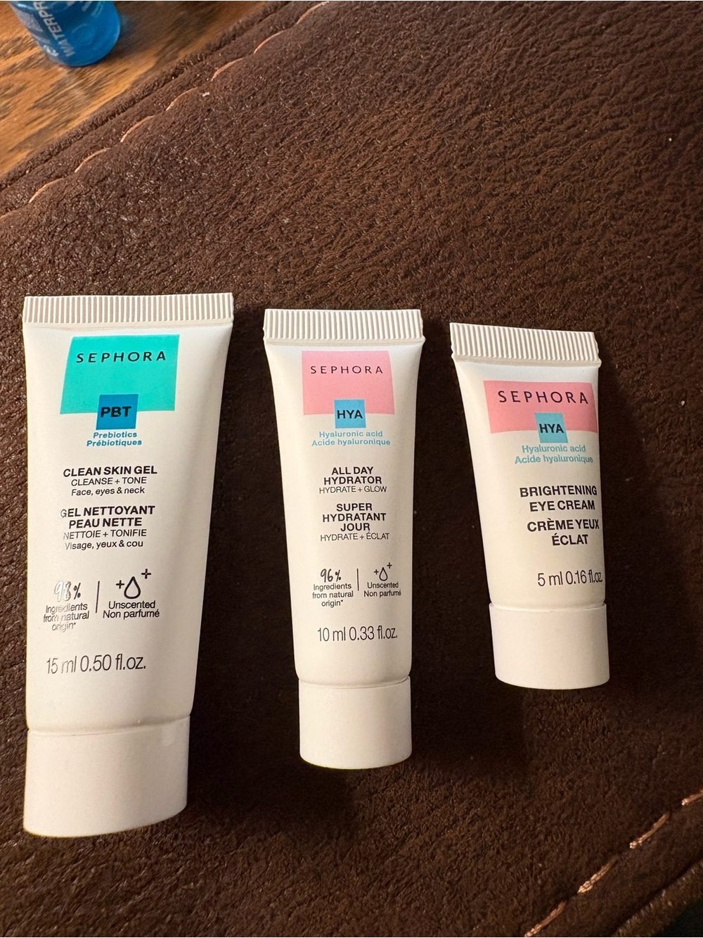 Sephora White Skincare Trio with Teal and Pink Accents-travel size